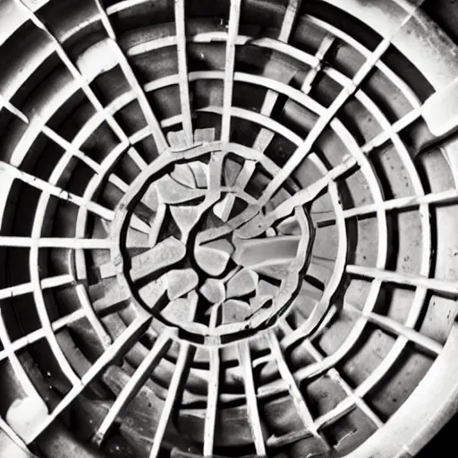 Prompt: looking up through a grate