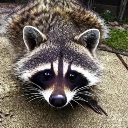 Prompt: photo of a raccoon octopus hybrid