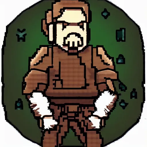 Image similar to A sprite of a pawn from the videogame Rimworld