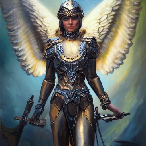 Prompt: valkyrie angel, correct female anatomy, low cut light armor, extremely detailed oil painting, highly detailed, abstract, 1 9 2 0's colored pencil art style, deep aesthetic, 8 k, highly ornate intricate details, cinematic lighting, rich colors, digital artwork, beautiful scenic view, ray tracing, hyperrealistic, photorealistic, cinematic landscape, trending on artstation, concept art,