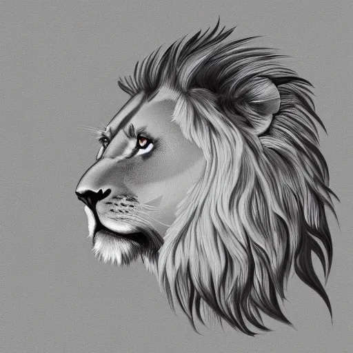 Image similar to one lion illustration on a grey flat background