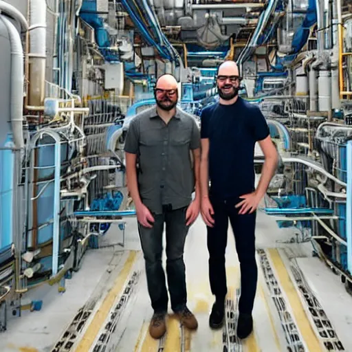 Prompt: Vsauce Michael Stevens in a nuclear power plant