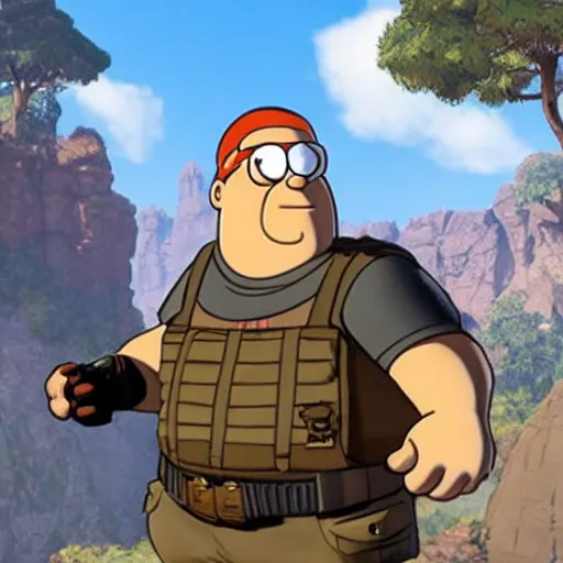 Prompt: Peter Griffin in Apex Legends