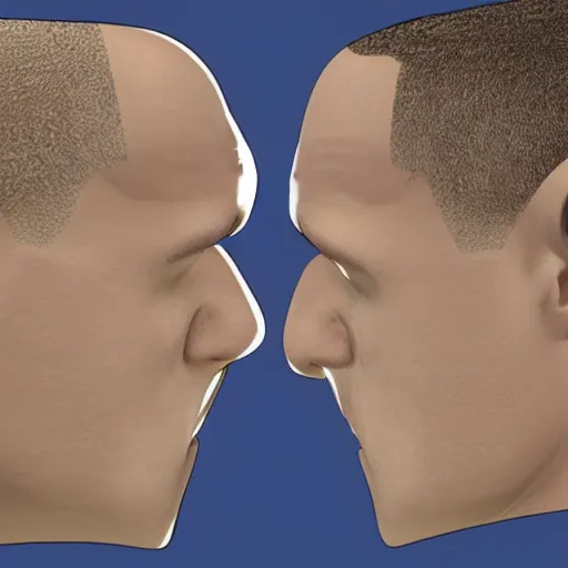 Prompt: a mouth breather compared to a nose breather, side view.