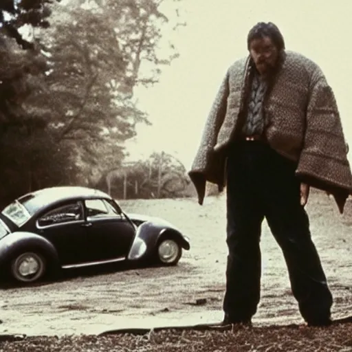 Image similar to a man awakens to find he has been transformed into a huge beetle hyperrealistic cinematic 3 5 mm