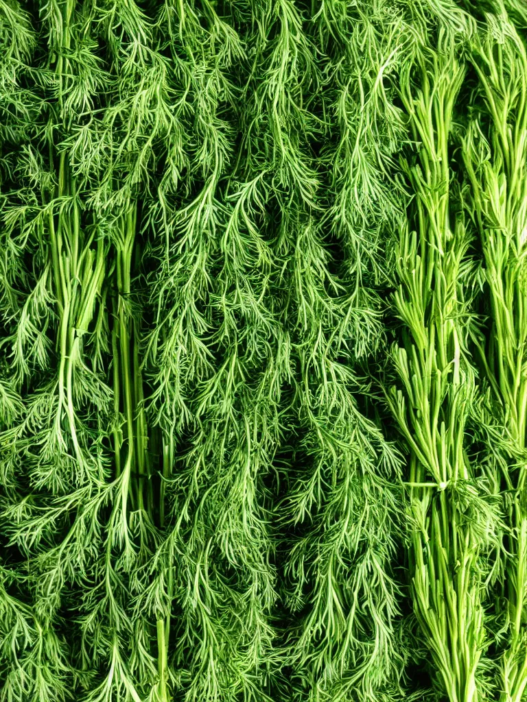 Image similar to photorealistic fresh dill, basil, and rosemary, farmer's market setting, vivid colors, soft lighting, atmospheric, cinematic, 8k