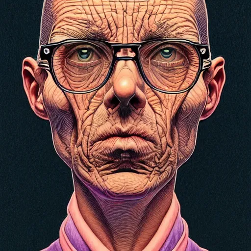 Image similar to highly detailed intricate masterpiece portrait painting of a scientist, sharp focus, award - winning, trending on artstation. josan gonzales moebius deathburger
