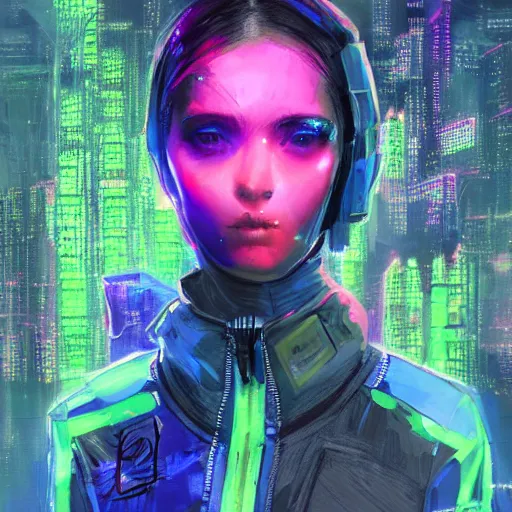 Image similar to skill magic deepdream guardian girl with short black hair cyberpunk futuristic, reflective puffer jacket, black leggings from the back radiating a glowing colorful aura by ismail inceoglu dragan bibin hans thoma, perfect face, fine details, realistic shaded, fine - face, pretty face