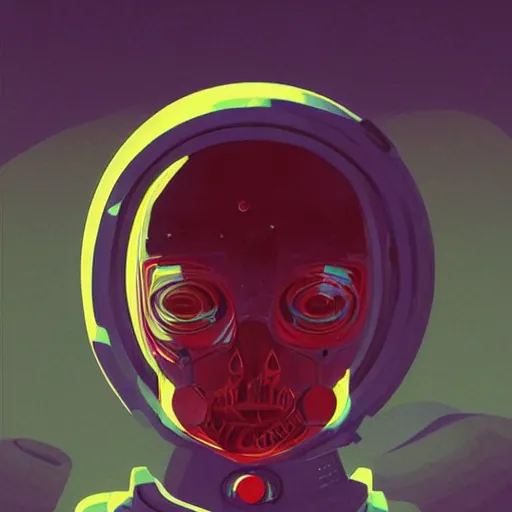 Image similar to portrait of a zombie astronaut girl, colorful, modern art deco, mads berg, karolis strautniekas, christopher balaskas, stippled light, fog, moody, fine texture, editorial illustration, dramatic lighting, dynamic composition, detailed, matte print, dynamic perspective, muted color