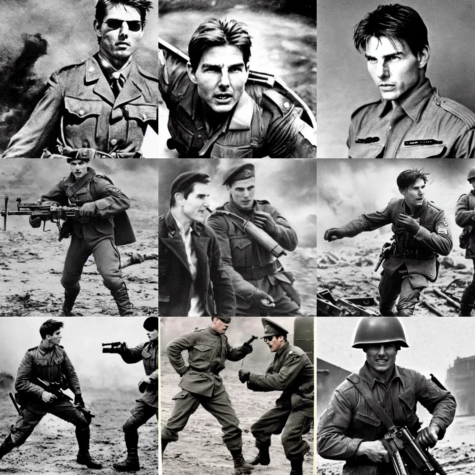 Prompt: tom cruise fighting in the 1st world war, photograph