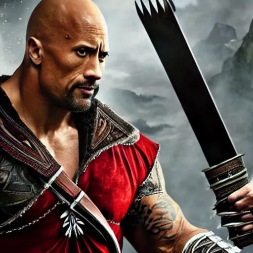 Image similar to dwayne johnson as ezio auditore