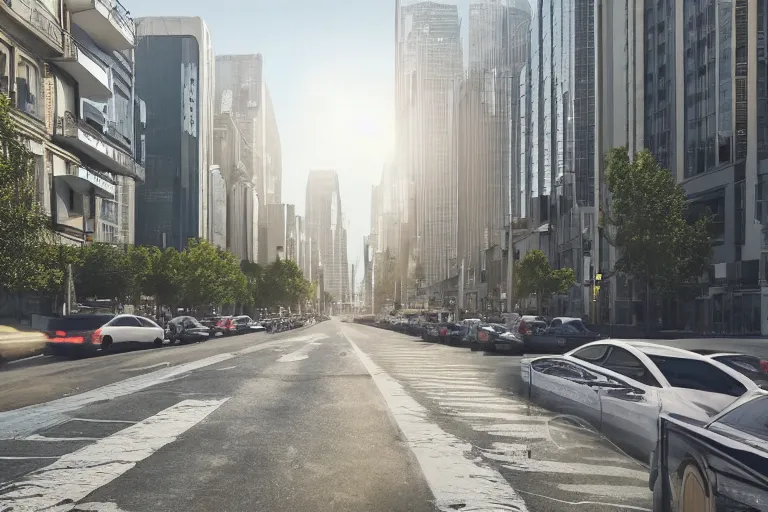 Prompt: street view of a city in 2050