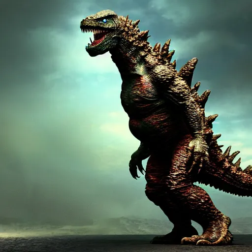 Image similar to Mutated alien Godzilla, photorealistic, 8K