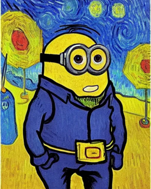 Image similar to Minion Self-portrait by Vincent van Gogh