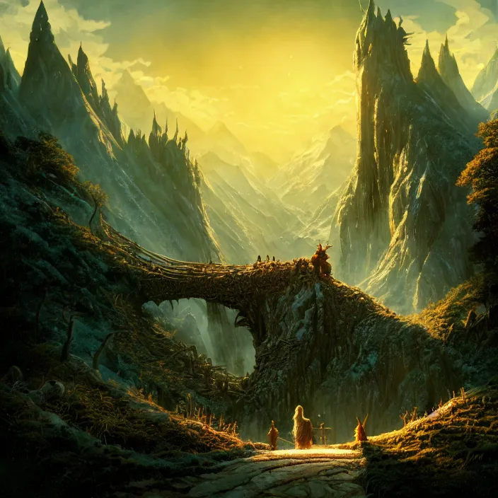 Prompt: Authentic illustrations of The real-life about The Hobbit: The Desolation of Smaug,Magnificent super wide angle,high quality, 8k,high resolution, city landscape, side scrolling, 4K, Retrofuturism,by makoto shinkai,Anton Fadeev, thomas kinkade,greg rutkowski