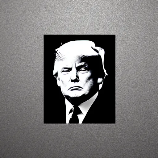 Image similar to a minimalistic icon representing donald trump, designed by herb lubalin