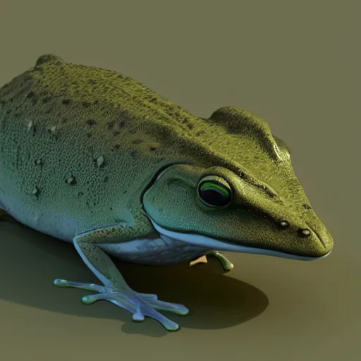 Image similar to hybrid of frog whale, raytracing, vray, 5 5 mm