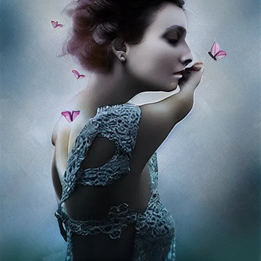 Prompt: a woman's dream, creative photo manipulation, photoshop, digital art