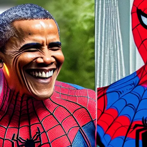 Image similar to spider - man obama