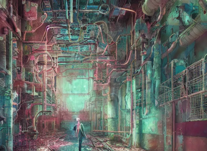 Prompt: detailed full body concept art illustration colorful pastel painting of a nightmare Chernobyl in full intricate detail, ultra detailed, digital art, octane render, 4K, dystopian, micro details