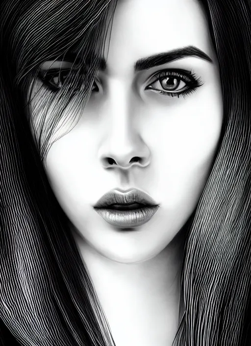 Image similar to up close portrait of a beautiful woman in black and white, photorealistic, upper body, in the style of kevin Kostic, art by diego fazio and diegoKoi stanley lau, intricate, elegant, hyper sharp focus, artgerm, 8k highly detailed