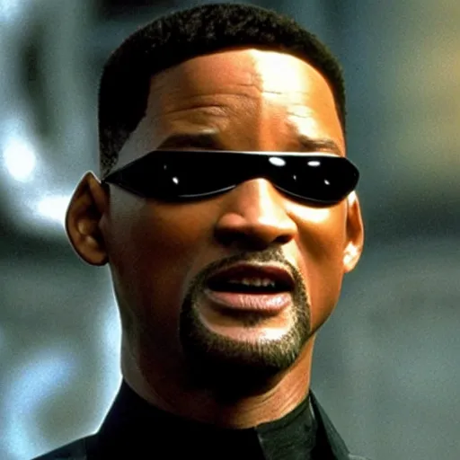 Image similar to will smith as neo in the matrix