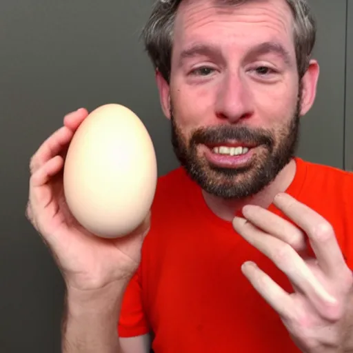 Image similar to the hungriest man in the world eating the world ’ s most delicious egg