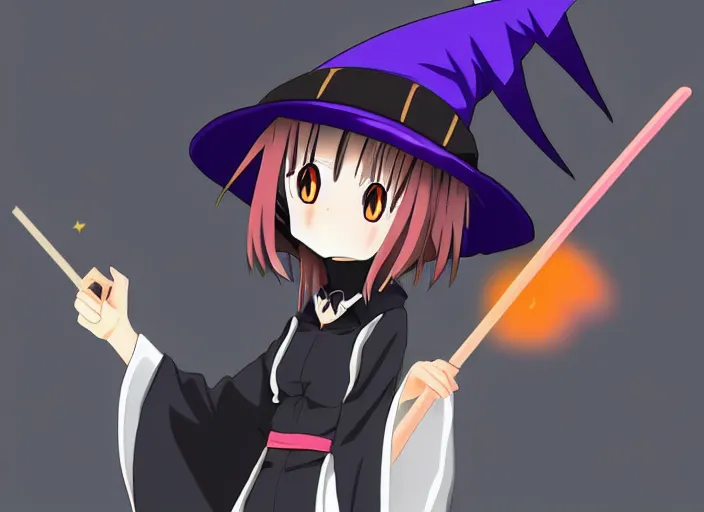 Prompt: anime witch hat