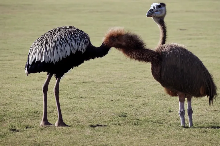 Prompt: man argues with an ostrich