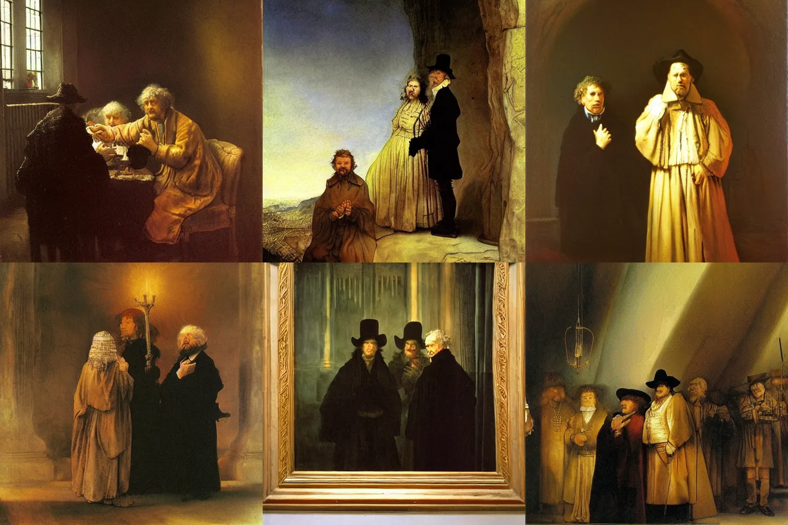 Prompt: surely some revelation is at hand! painting by rembrandt van rijn, caspar david friedrich and milo manara