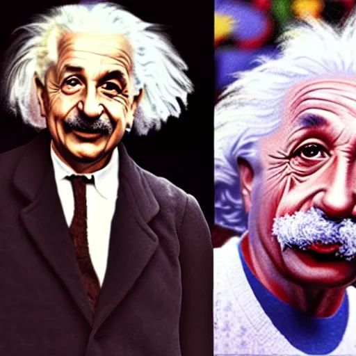 Prompt: NBA broadcast of Albert Einstein as an NBA all-star