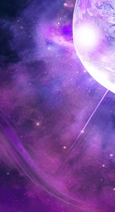 Image similar to layered purple planet space theme, background artwork, digital art, award winning, pixel art