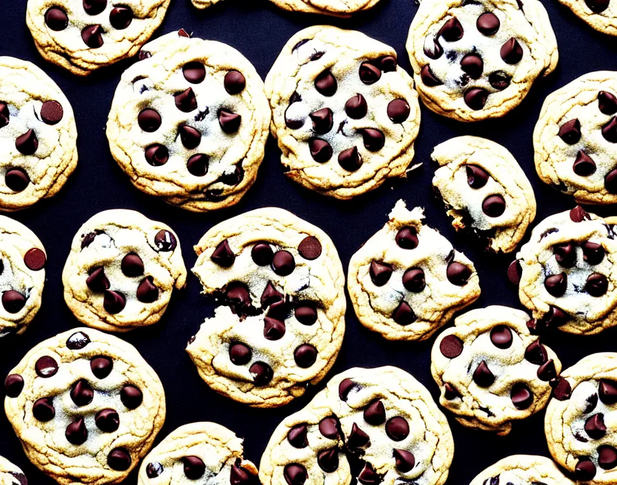 Prompt: book illustration of how to not!!!! bake chocolate chip cookies, book illustration, monochromatic, white background, black and white image