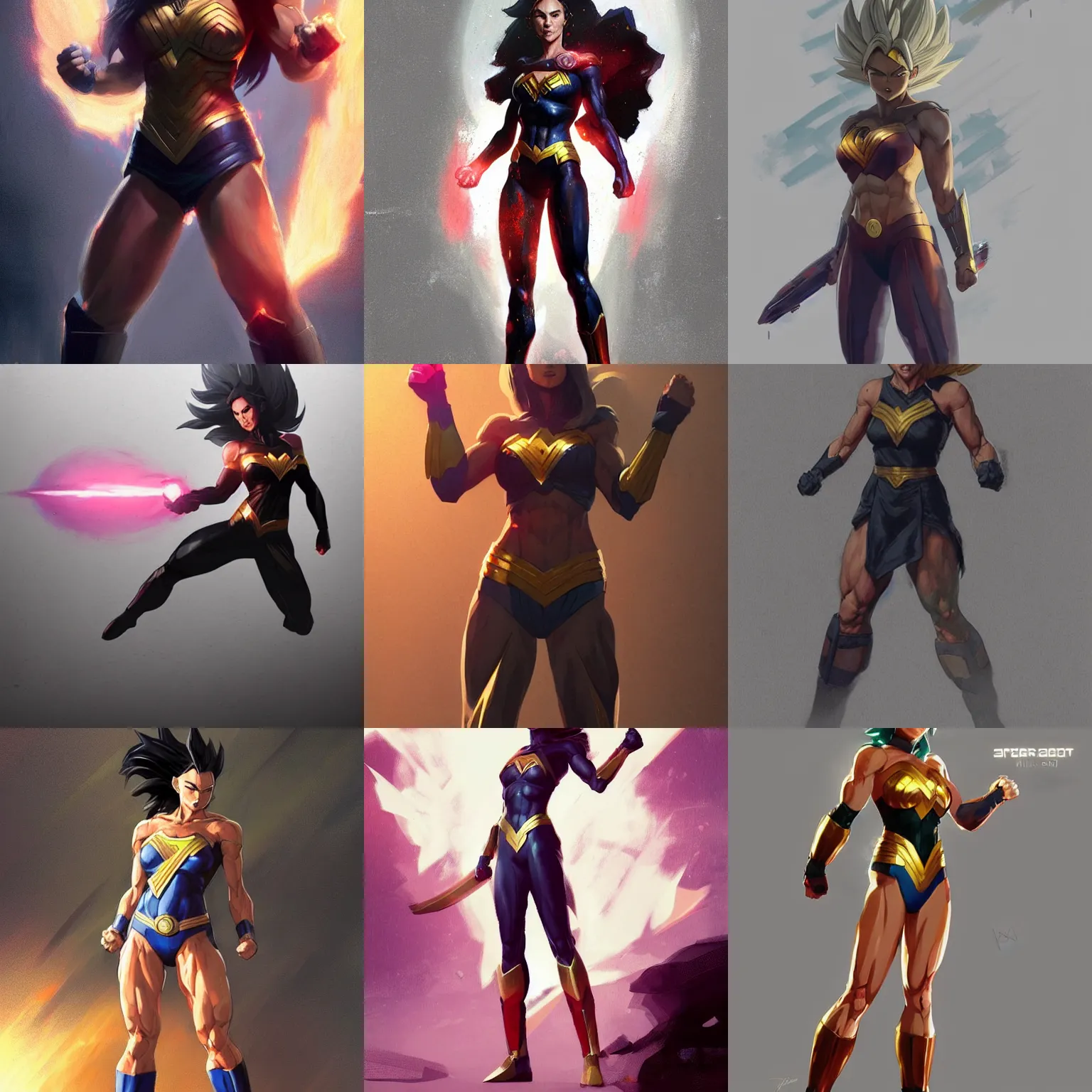 Prompt: super saiyan gal gadot full body by greg rutkowski by artgem trending on artstation hero concept art