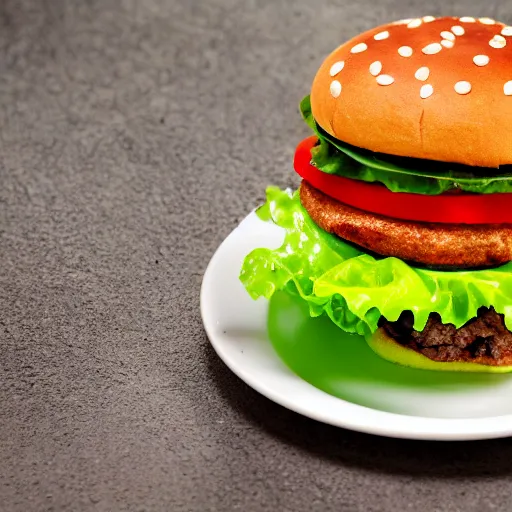 Image similar to talking hamburger, photo, detailed, 4k