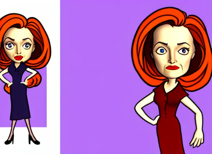 Prompt: dana scully in the style of 1 9 7 0 s disney animation