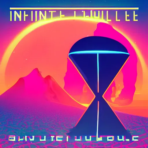 Prompt: infinite hourglass, Synthwave