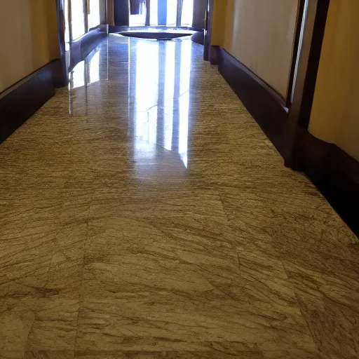 Prompt: Texture of a marble floor in hotel lobby with sinister lighting,