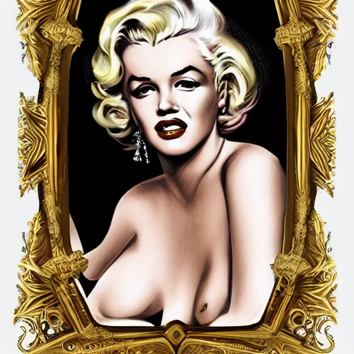 Prompt: a tarot card of teenage marilyn monroe, fantasy, intricate, elegant, highly detailed, digital painting, artstation, concept art, matte, sharp focus, illustration, luminist and baroque style