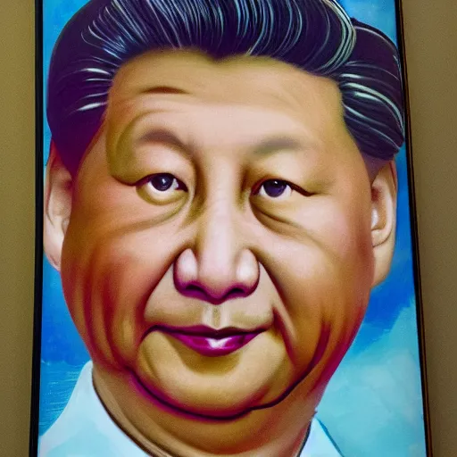 Prompt: The portrait of Xi Jinping with googly eyes