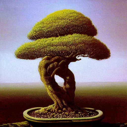Prompt: bonsai by Beksinski