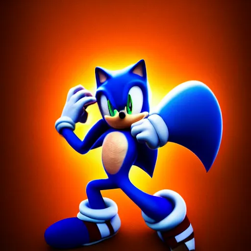 Image similar to sonic strangling a human to death, dslr, 8 k, octane beautifully detailed render, dark mood, cinematic lighting, detailed photo, masterpiece, volumetric lighting, ultra realistic, highly detailed, high quality, lossless, photorealistic