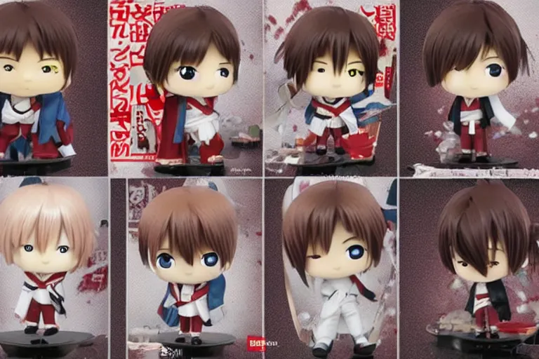 Image similar to okita sougo, brown hair, kewpie, red eyes, gintama