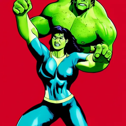 Prompt: the incredible hulk as a female