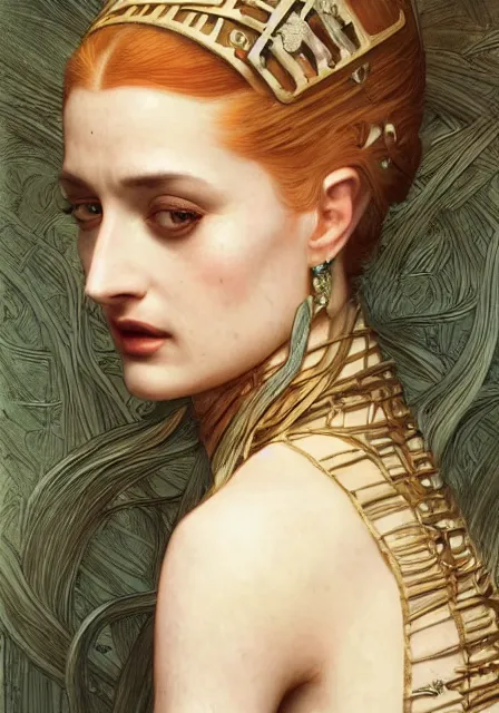 Prompt: sansa eva green mummy, intricate, elegant, highly detailed, digital painting, artstation, concept art, smooth, sharp focus, illustration, art by artgerm and greg rutkowski and alphonse mucha and william - adolphe bouguereau