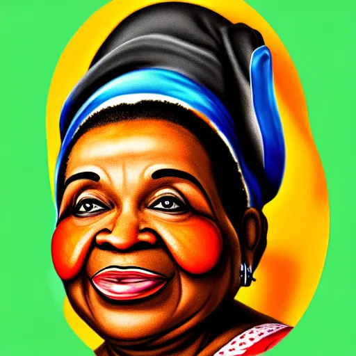 Image similar to uhd photorealistic pancake portrait of aunt jemima.