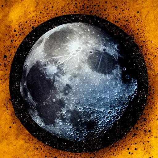 Prompt: the moon with honey poured on it, photorealistic, detailed, HDR, high contrast