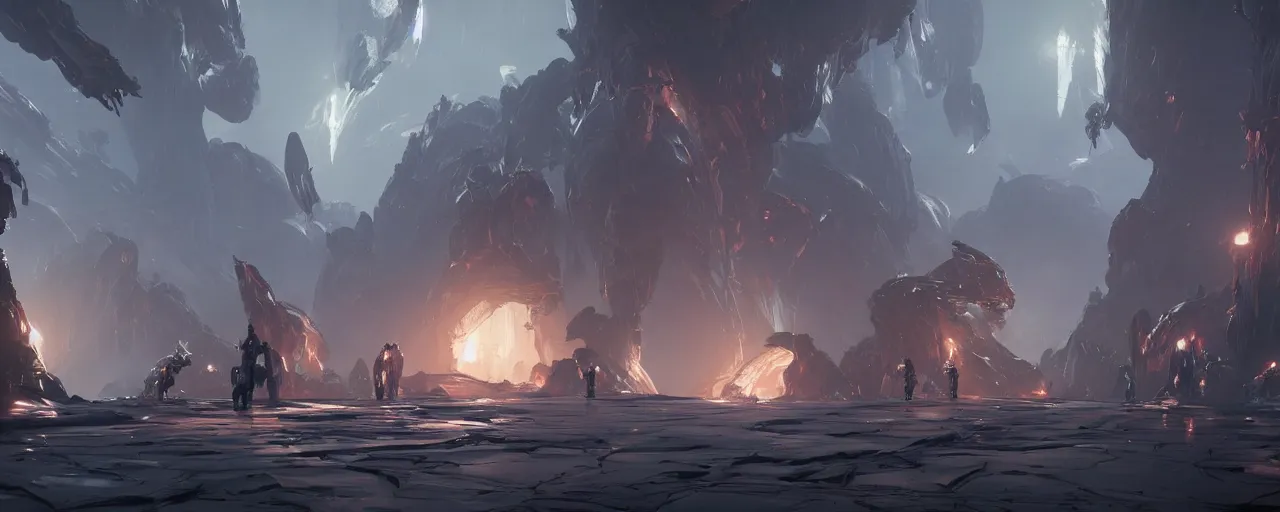 Image similar to warframe environments 8 k uhd, unreal engine, octane render in the artstyle of finnian macmanus, john park and greg rutkowski