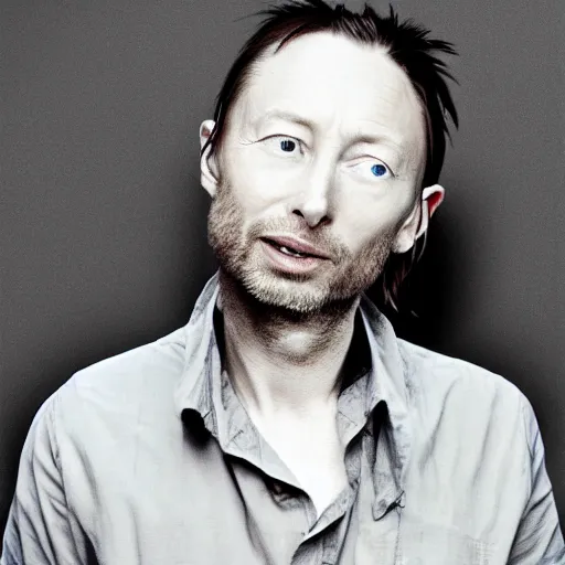 Image similar to happy thom yorke