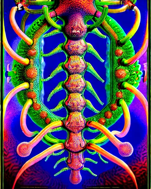 Prompt: poster of corona virus, intrinsic, drawn by Ernst Haeckel, psilocybin colorful, beeple rendering, written by HP Lovecraft